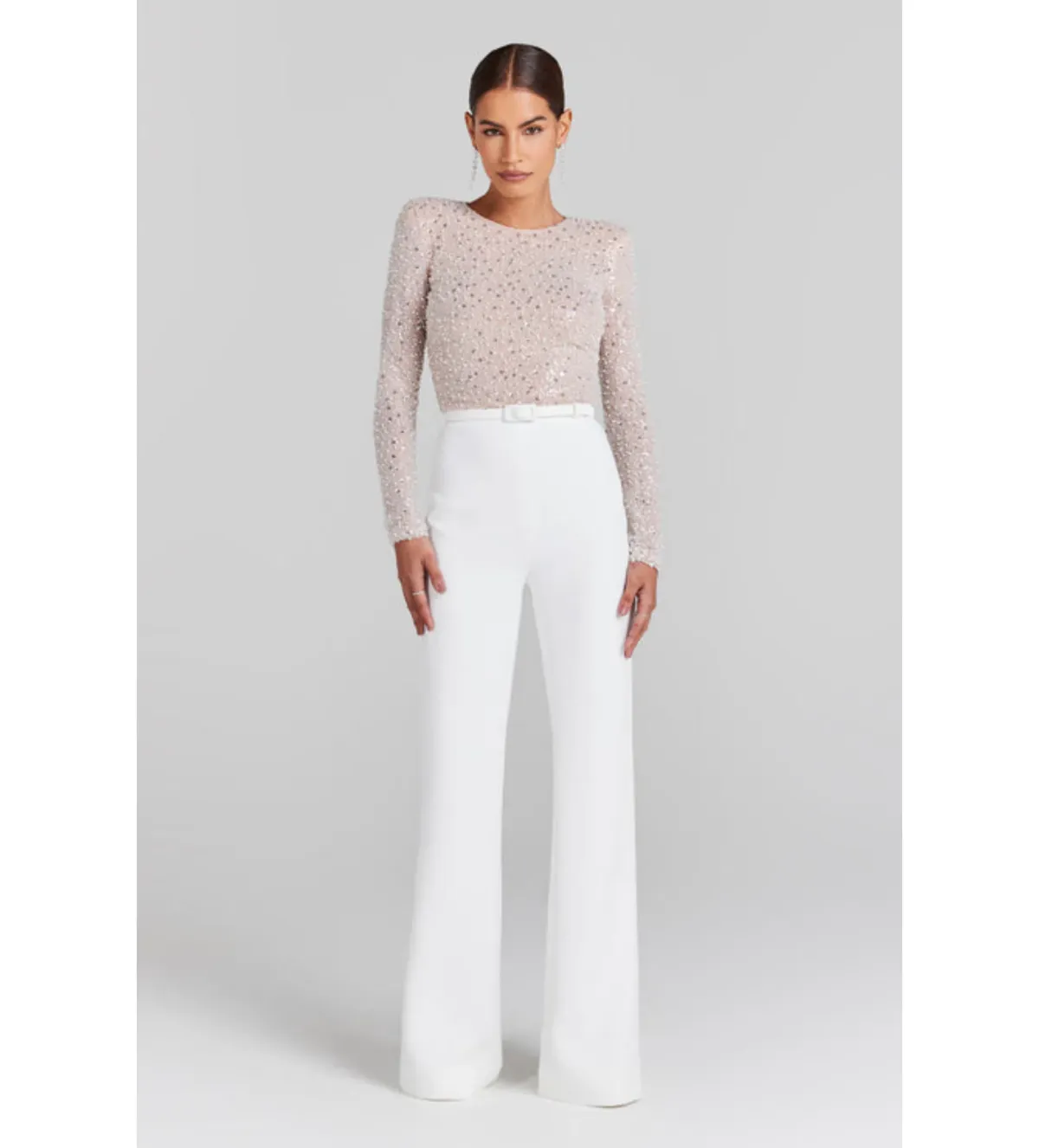 Nadine Merabi Amelia Jumpsuit White Size 8 for rent on The Volte - main image