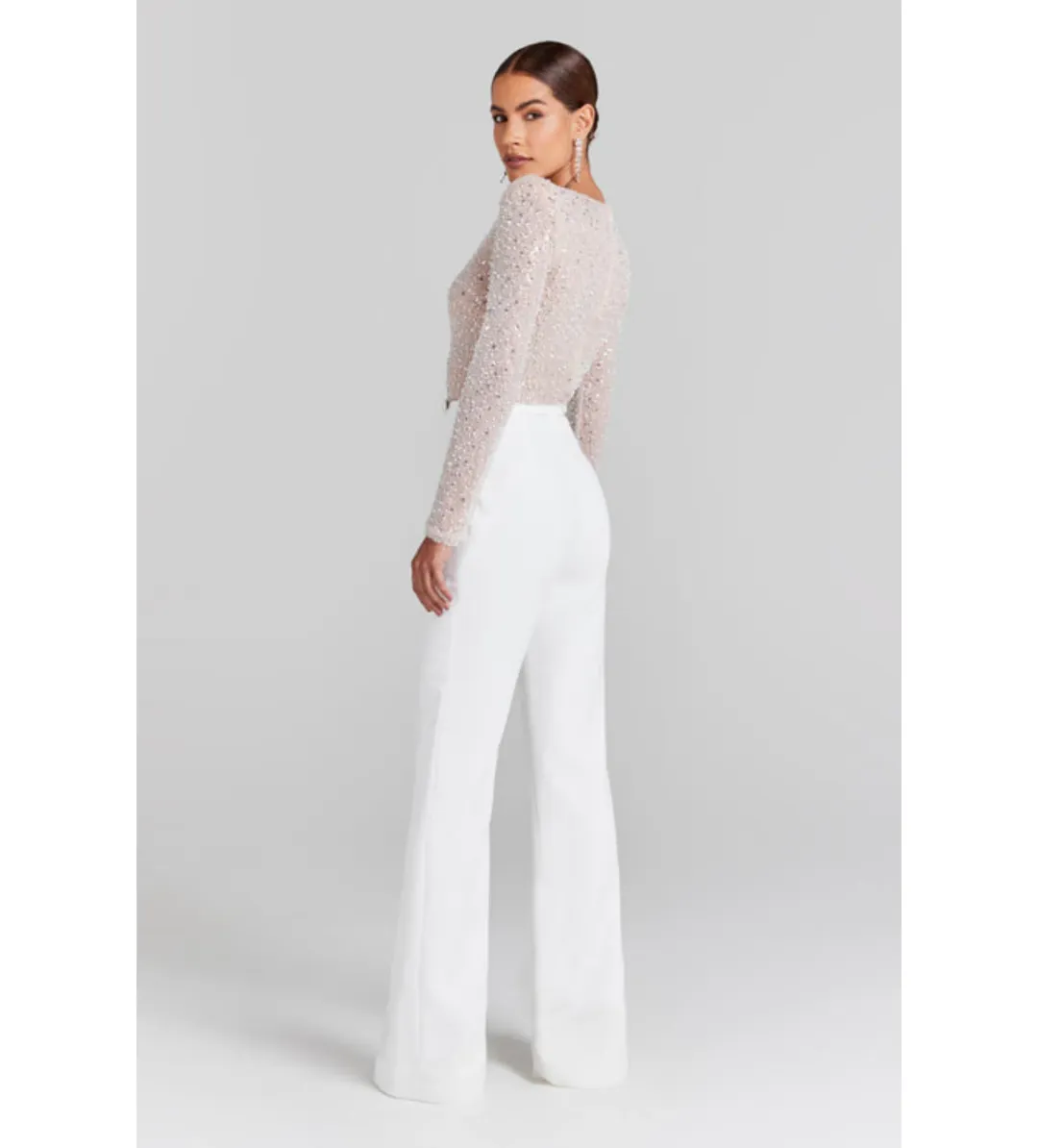 Nadine Merabi Amelia Jumpsuit White Size 8 for rent on The Volte - main image