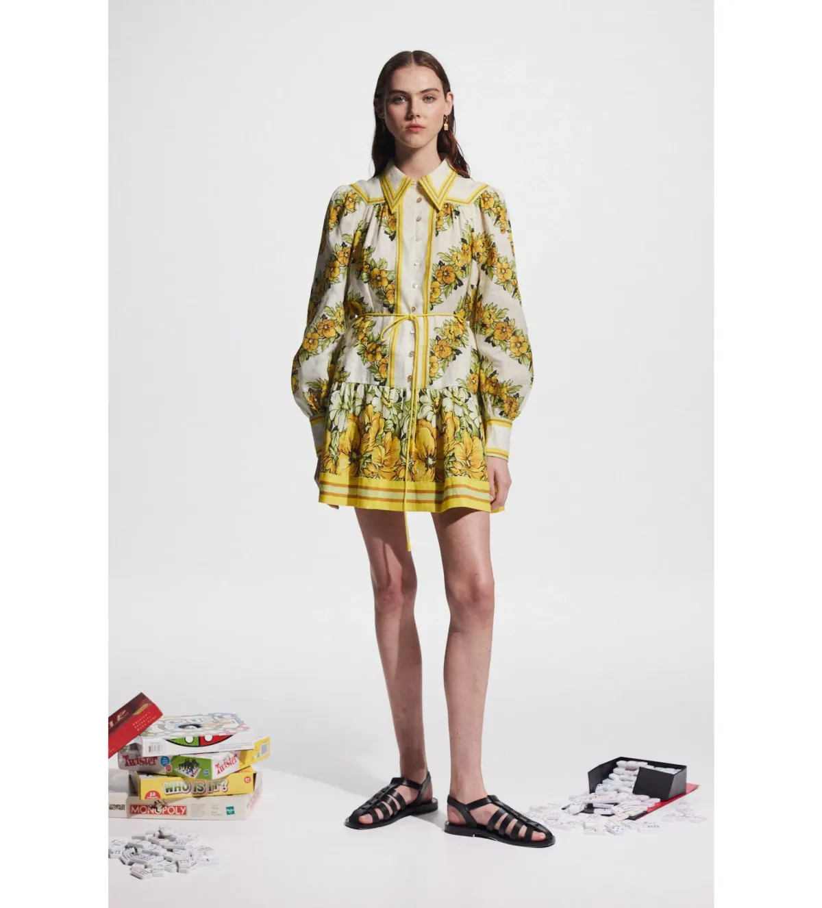 Alemais Gisela Mini Shirt Dress Floral Size 16 - Image 2