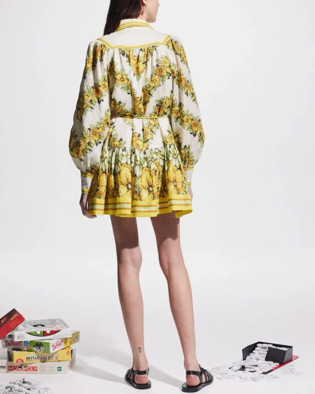 Alemais Gisela Mini Shirt Dress Floral Size 16 for rent on The Volte - main image