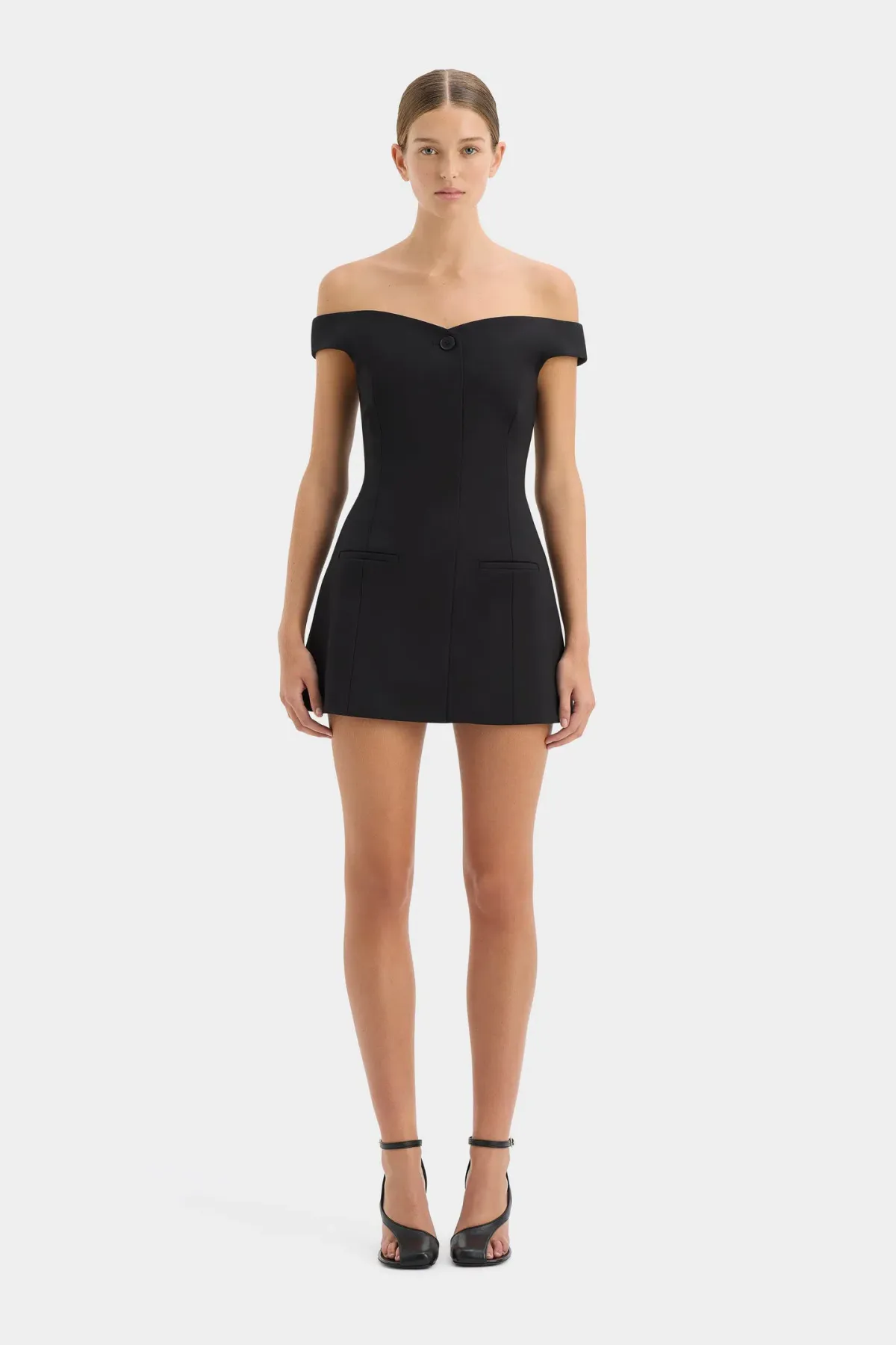 Sir The Label Sandrine Off Shoulder Mini Dress Black Size 6 - Image 1