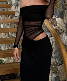 BENNI Yasmin Off-Shoulder Maxi Dress in Black Size 10 for rent on The Volte - image 11