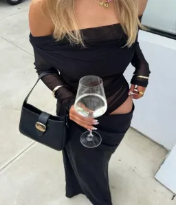 BENNI Yasmin Off-Shoulder Maxi Dress in Black Size 10 for rent on The Volte - image 5