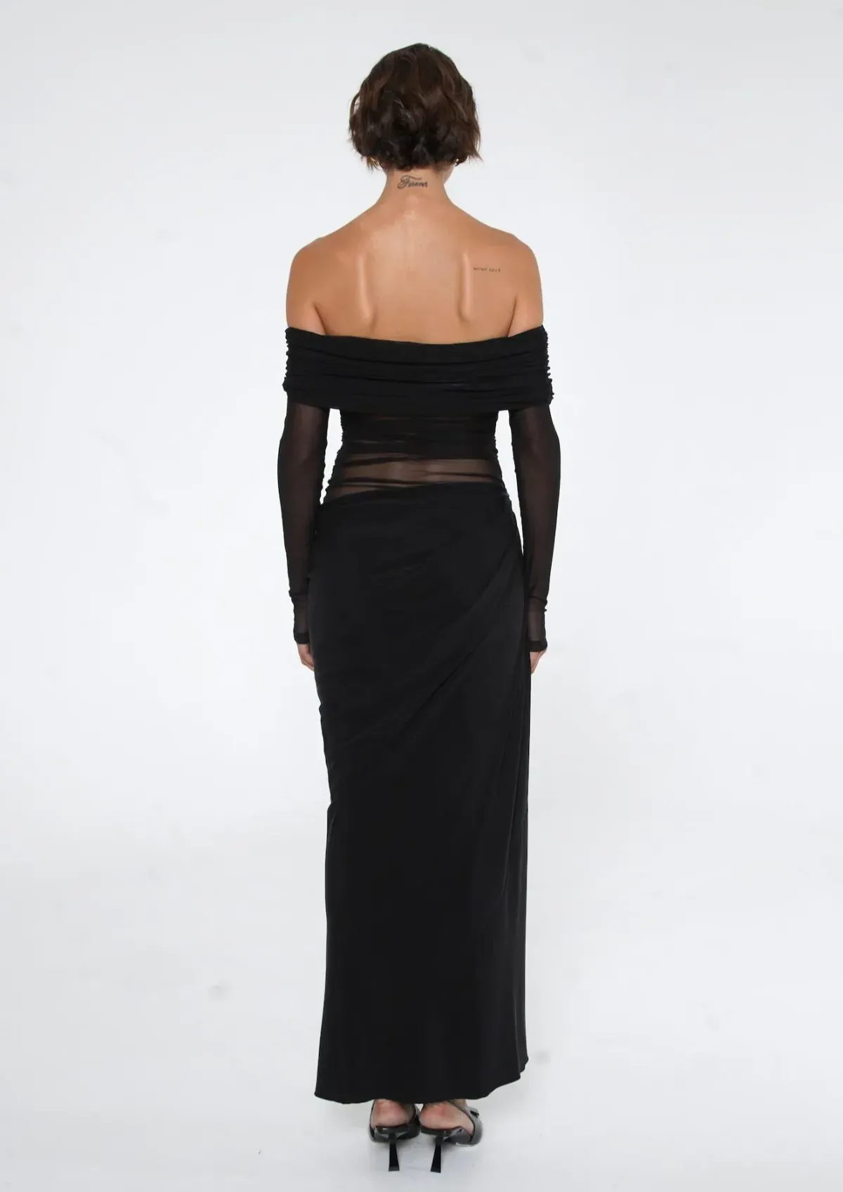 BENNI Yasmin Off-Shoulder Maxi Dress in Black Size 10 - Image 4