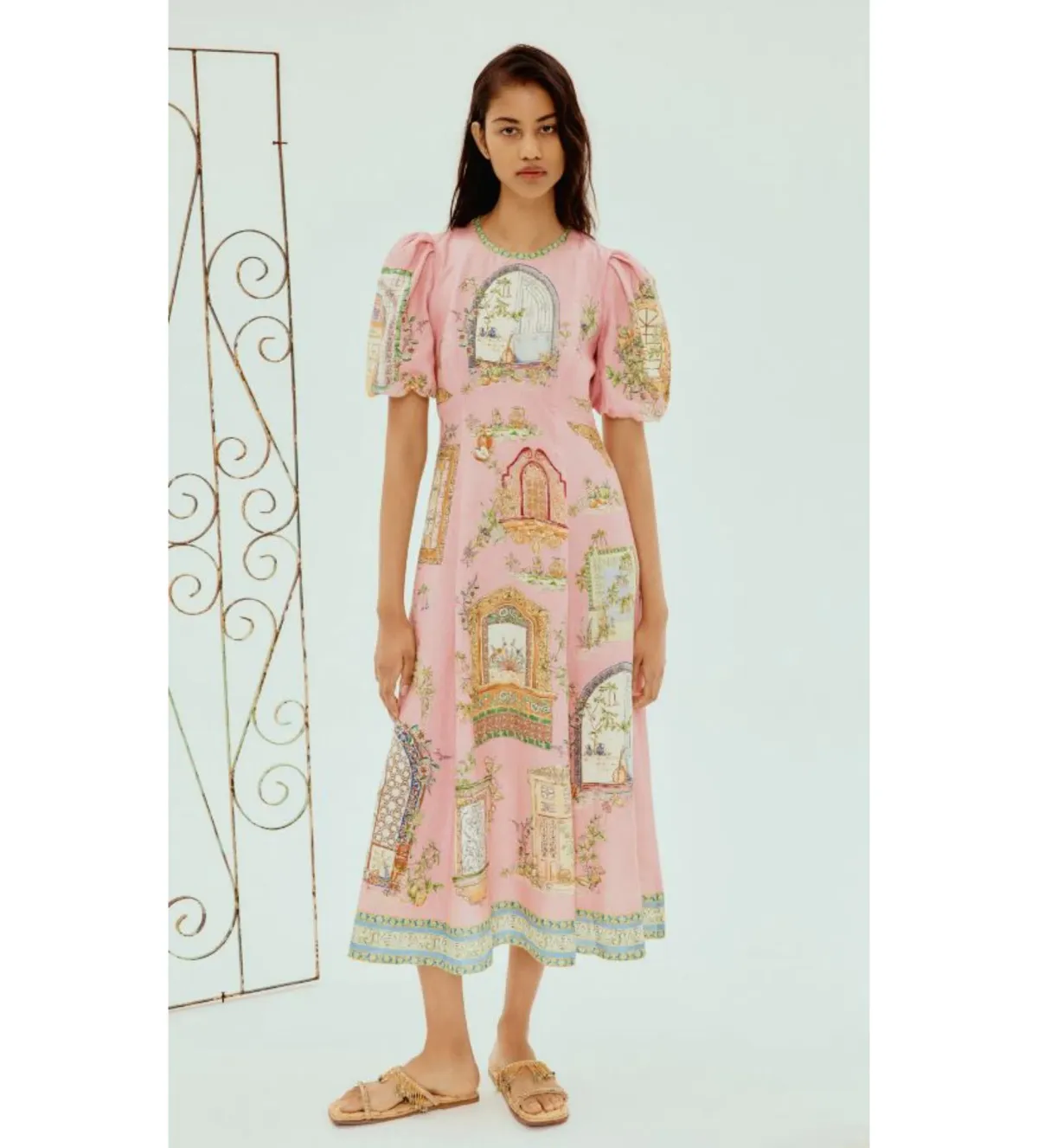Alémais Monte Midi Dress Pink Size 16 - Image 1
