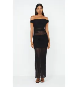 Bec & Bridge Pia Off The Shoulder Dress Black Size AU 6 for rent on The Volte - image 1