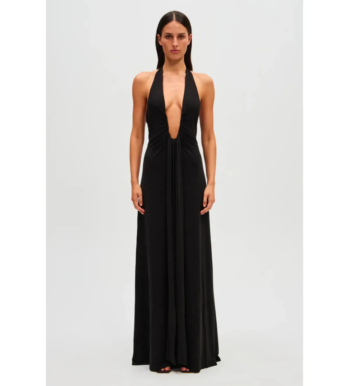 Misha Jennifer Cupro Dress Black Size 6 for rent on The Volte - main image