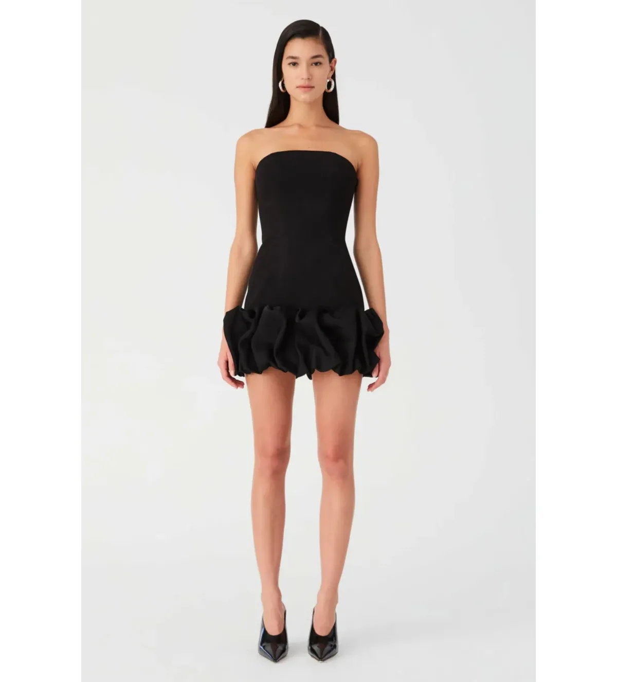 Misha Saphira Crepe Mini Dress Black Size AU 6 - Image 1