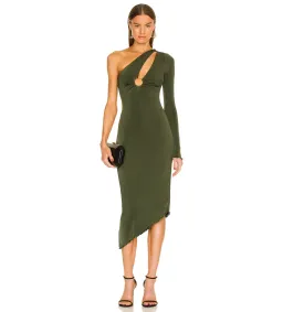 Lovers + Friends Sienne Midi Dress Green Size AU 10 for rent on The Volte - image 1