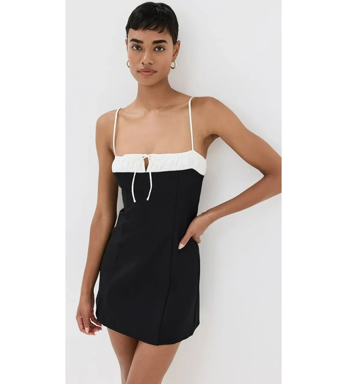 Reformation Sadie Knit Dress Black/White Size AU 10 - Image 2