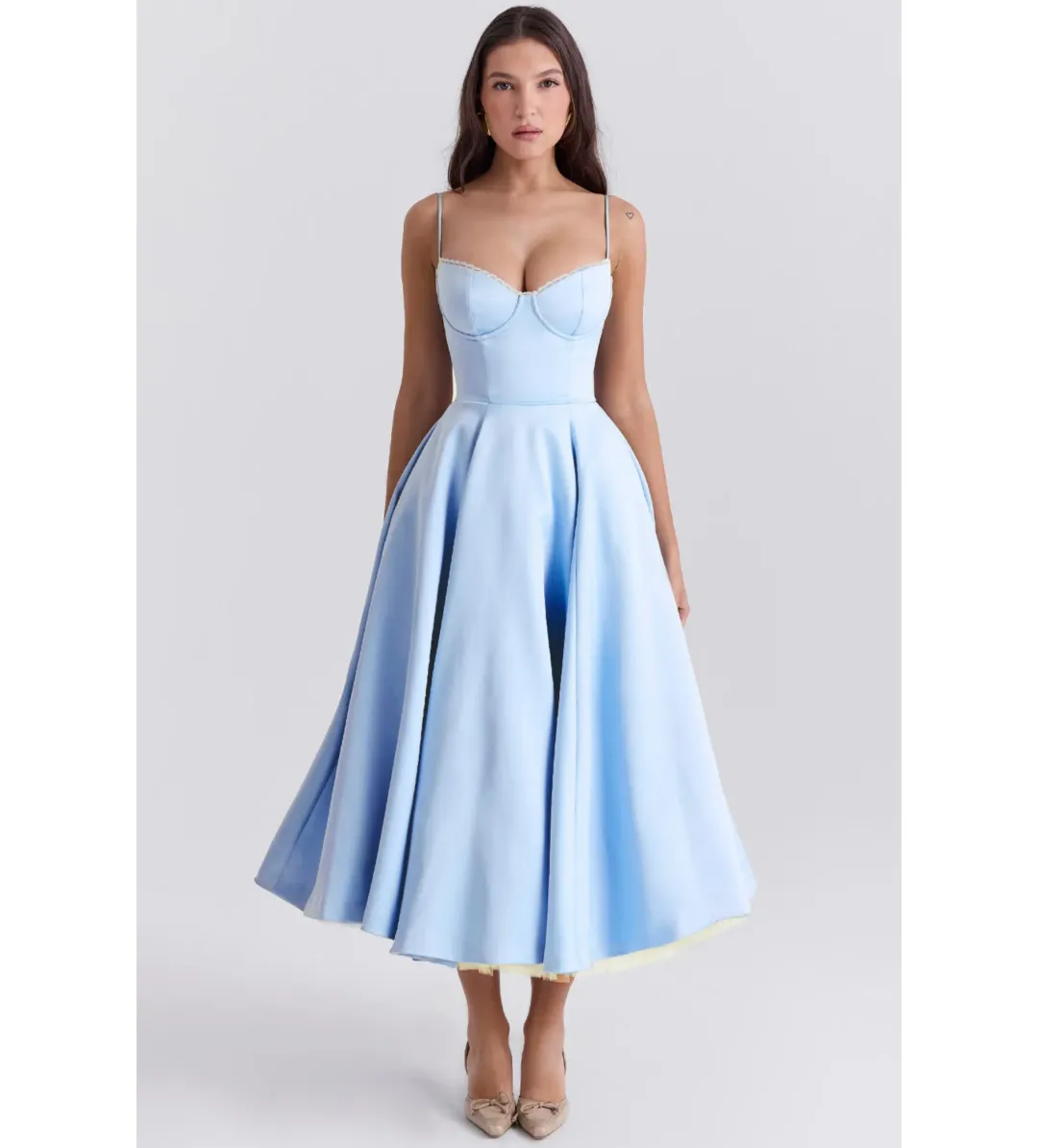 House of CB Mademoiselle Tulle Midi Dress Cinderella Blue Size M / AU 10 for rent on The Volte - main image