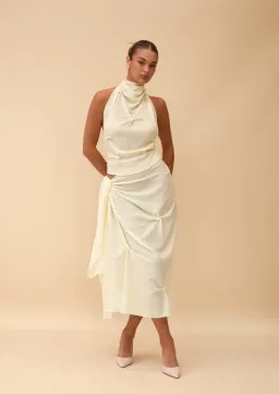 Koster Kulture The Marbella Halter and Skirt Set Ivory One Size for rent on The Volte - image 1