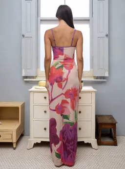 With Harper Lu Slip Dress Mesh Fuschia Bloom Size M / AU 10 for rent on The Volte - image 2