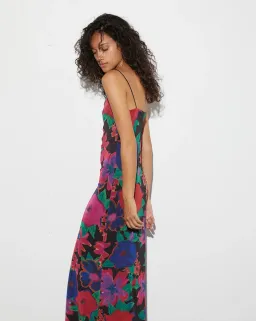 Stieglitz Mayte Spaghetti Mesh Dress Black Flowers Size 12 for rent on The Volte - image 2