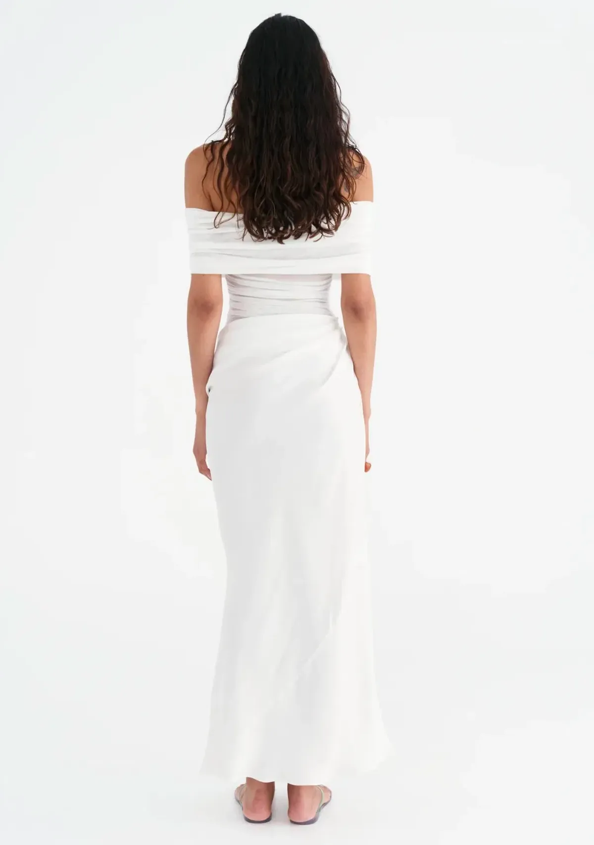 Benni Nico Off Shoulder Maxi Dress in White Size 8 - Image 2