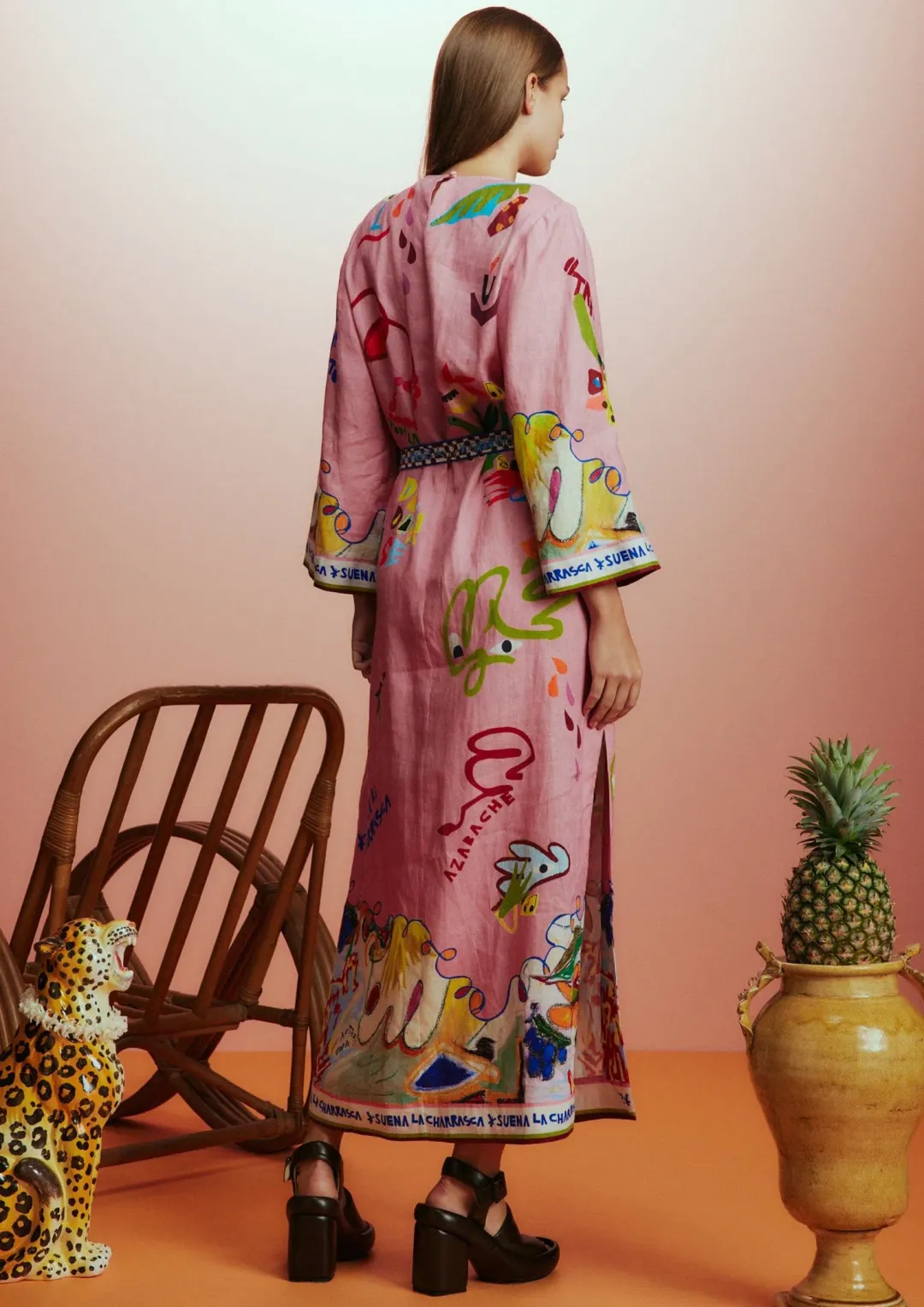 Alemais La Charrasca Midi Dress Pink Size 16 for rent on The Volte - main image