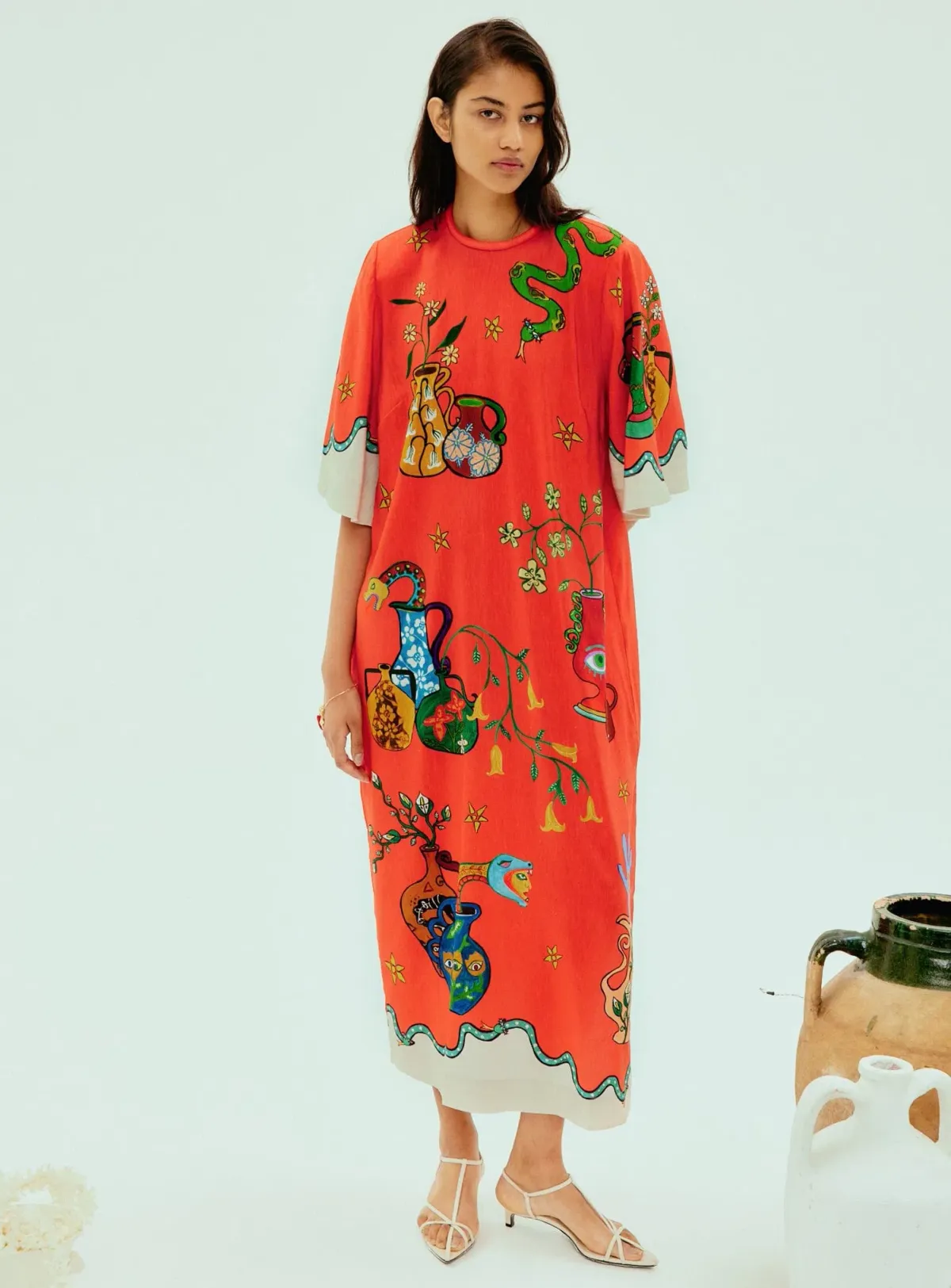 Alemais Rose Midi Tee Dress Print Size 10 for rent on The Volte - main image