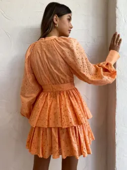 Acler Amelia Mini Dress Apricot Size 8 for rent on The Volte - image 6