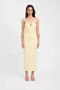 Kookai Tayla Trim Maxi Dress Yellow Size 8 for rent on The Volte - image 1