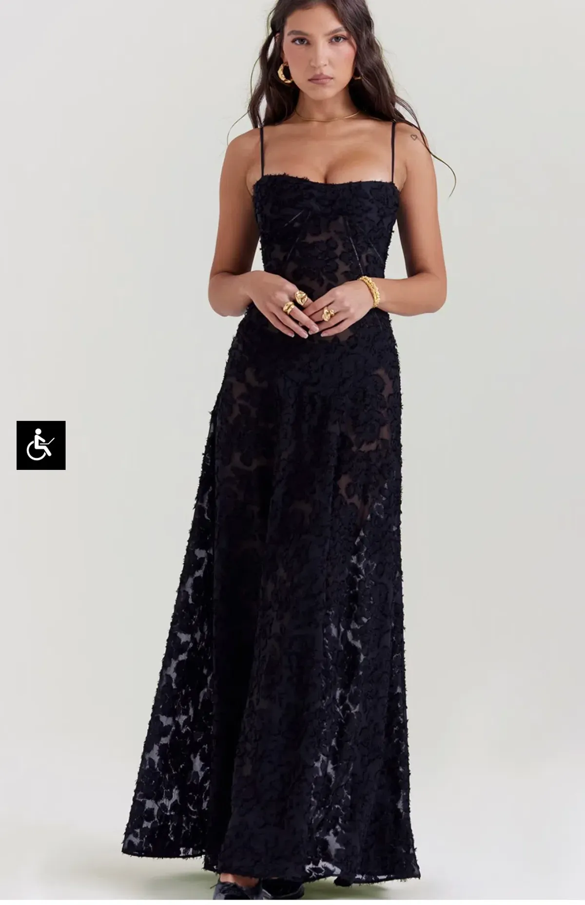 House of CB Seren Black dress Size S for rent on The Volte - main image