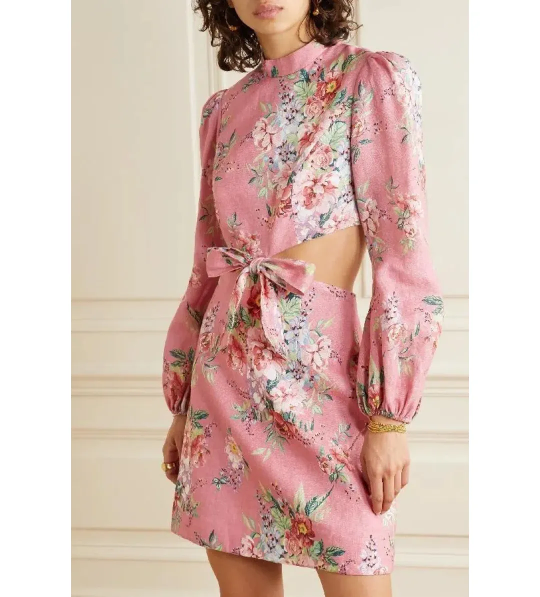 Zimmermann The Bellitude Bow Front Dress Pink Size 2/Au 12 for rent on The Volte - main image