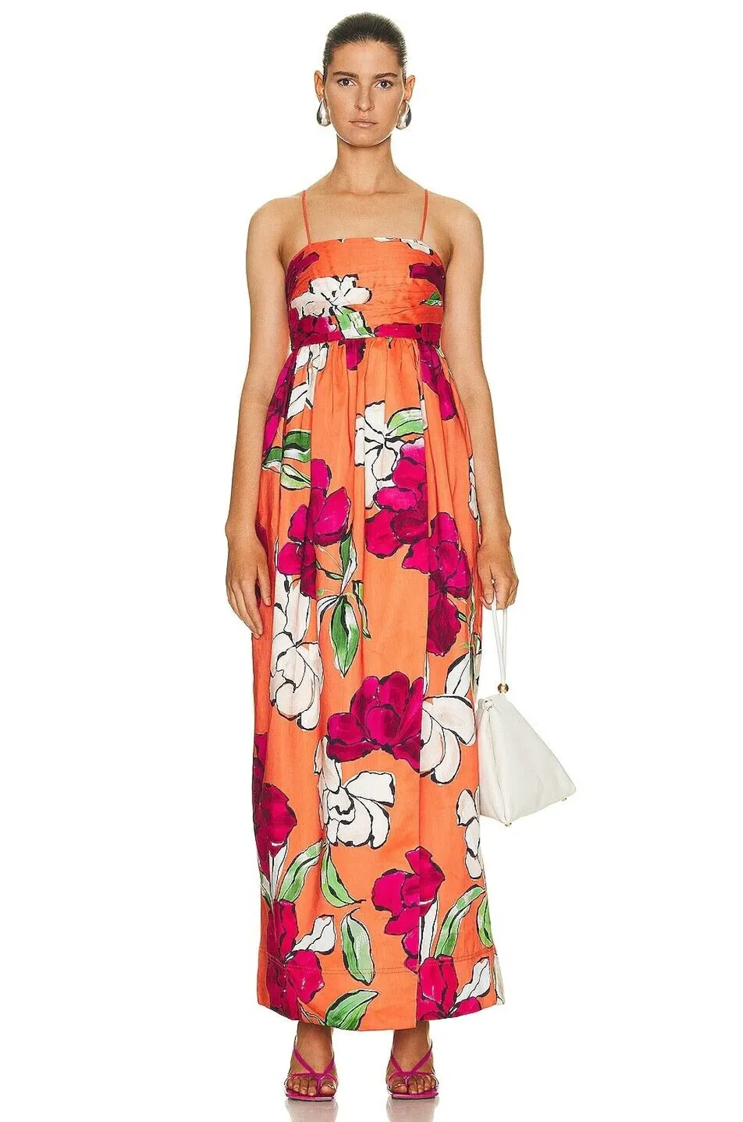 Aje Monument Tulip Maxi Dress Vivid Camellia Size 8 for rent on The Volte - main image