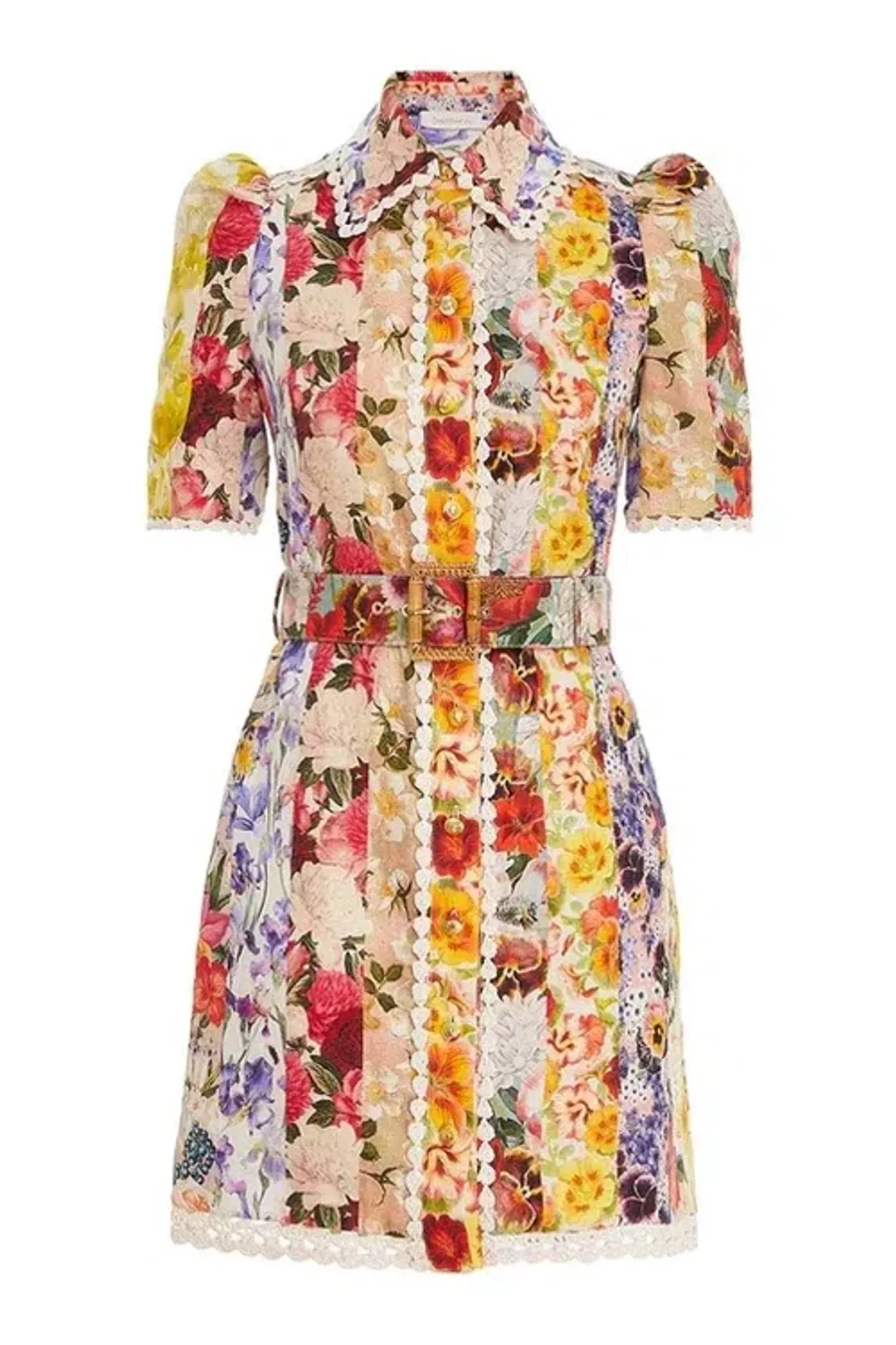 Zimmermann Wonderland Floral Shirt Mini Dress Floral Size 2 / AU 12 for rent on The Volte - main image