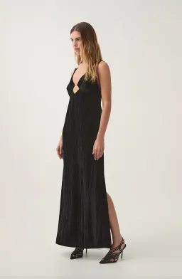 Aje Moonbow Velvet Maxi Dress Black Size 8 for rent on The Volte - image 5