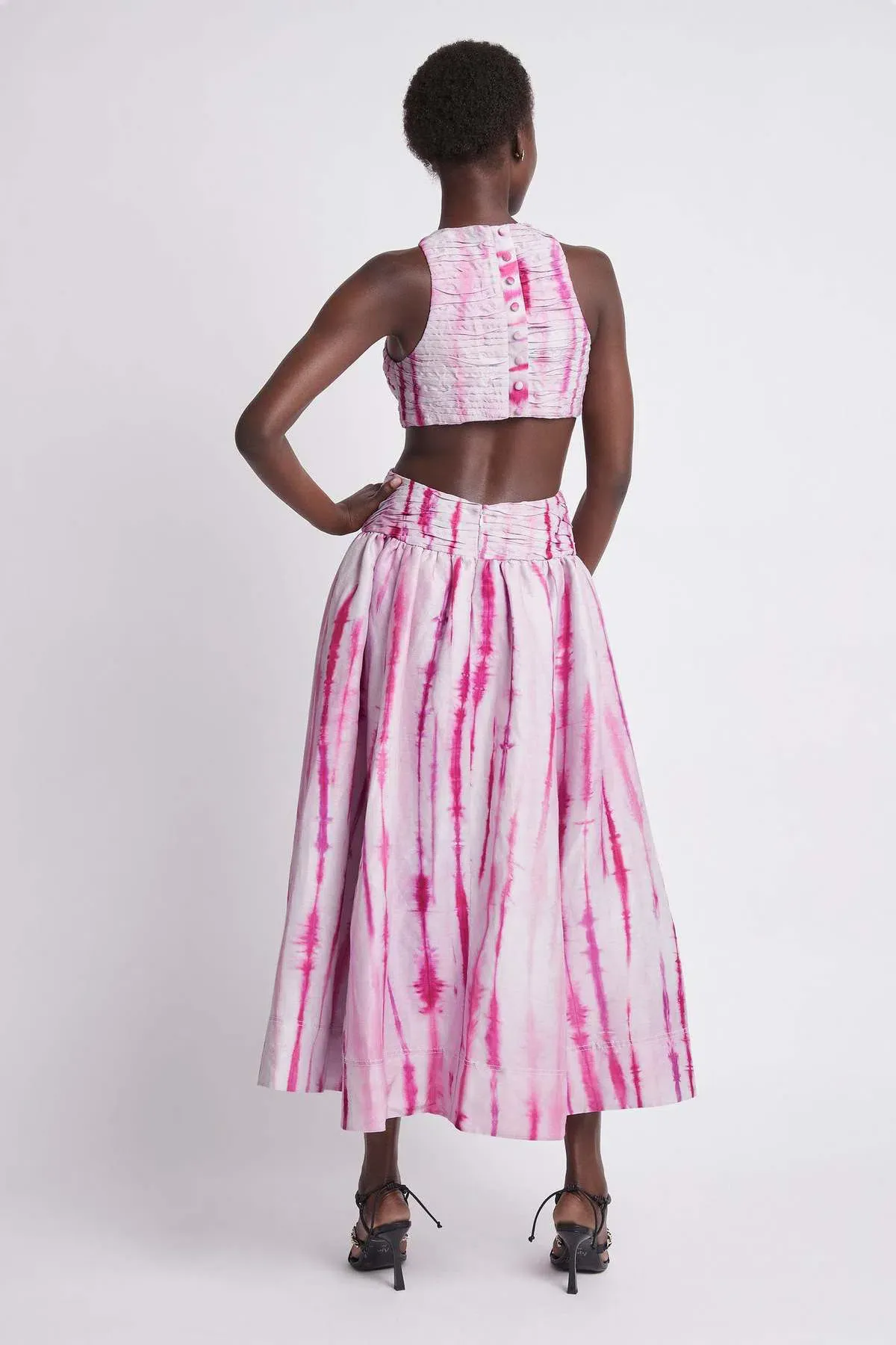 Aje Introspect Ripple Cut Out Maxi Dress Ripple Tie Dye Size 4 - Image 3
