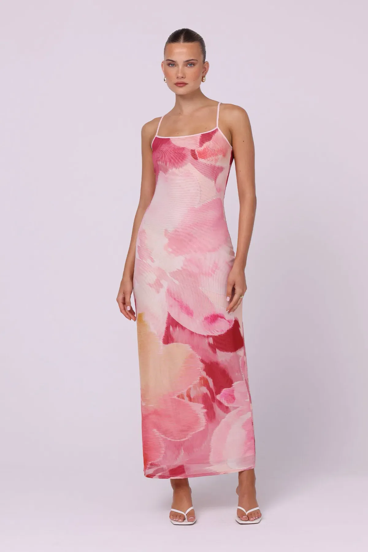 Isabelle Quinn Nora Mesh Maxi Dress Dahlia Floral Size 12 - Image 1