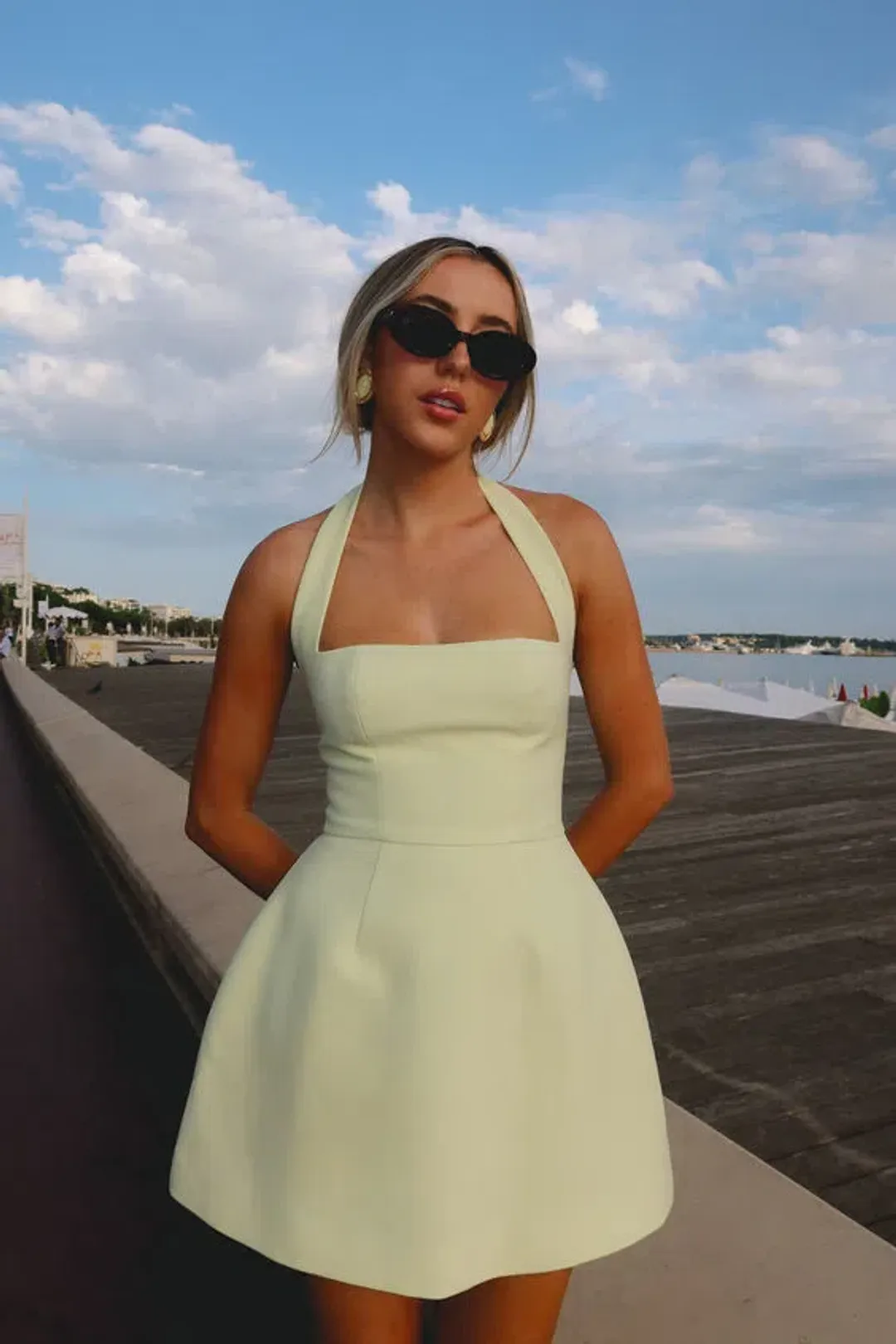 Odd Muse The Ultimate Muse Structured Mini Dress Lime Cream Size M / AU 10 for rent on The Volte - main image
