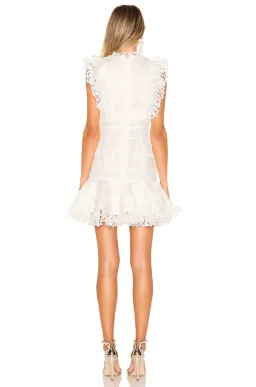 Zimmermann Wayfarer Paneled Flutter Mini Dress Ivory Size 8 for rent on The Volte - image 2