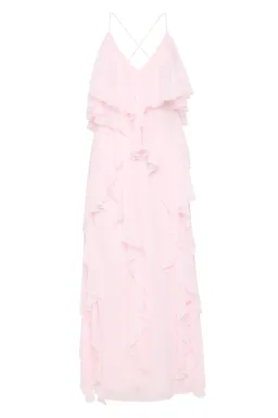 Aje Valentine Frill Maxi Dress Pastel Pink Size 10 for rent on The Volte - image 5