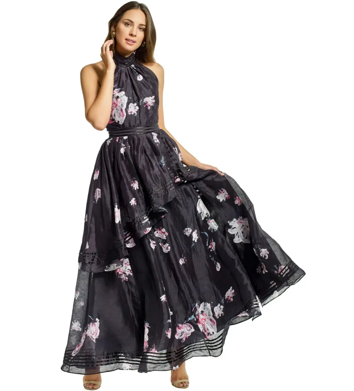 Aje Sienna Maxi Dress Black Floral Size AU 12 - Image 1