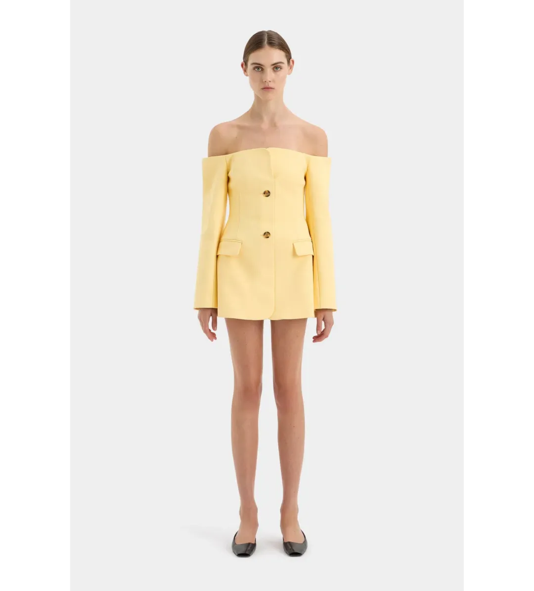 Sir the Label Sandrine Dress in Limone Yellow Size AU 12 for rent on The Volte - main image