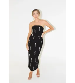 Odd Muse The Ultimate Muse Embellished Midi Dress Black Size AU 12 for rent on The Volte - image 1
