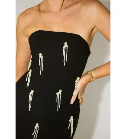 Odd Muse The Ultimate Muse Embellished Midi Dress Black Size AU 12 for rent on The Volte - image 3
