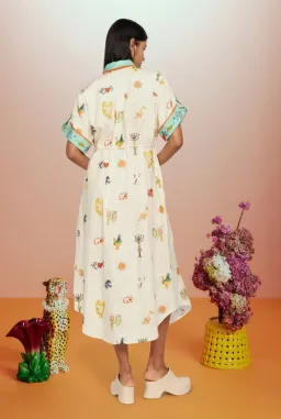 Alémais Holiday Go-to Embroidered Shirtdress Print Size AU 14 for rent on The Volte - image 1