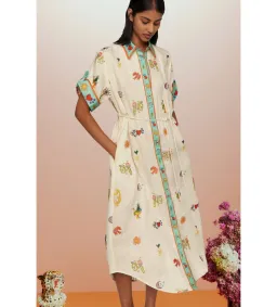 Alémais Holiday Go-to Embroidered Shirtdress Print Size AU 16 for rent on The Volte - image 3