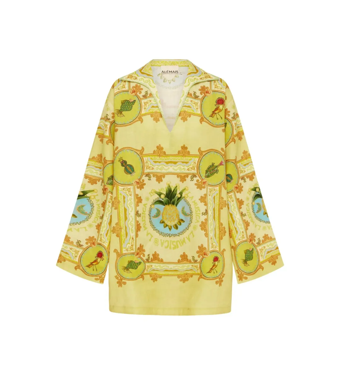 Alémais La Musica Tunic Dress Yellow Print Size AU 14 for rent on The Volte - main image