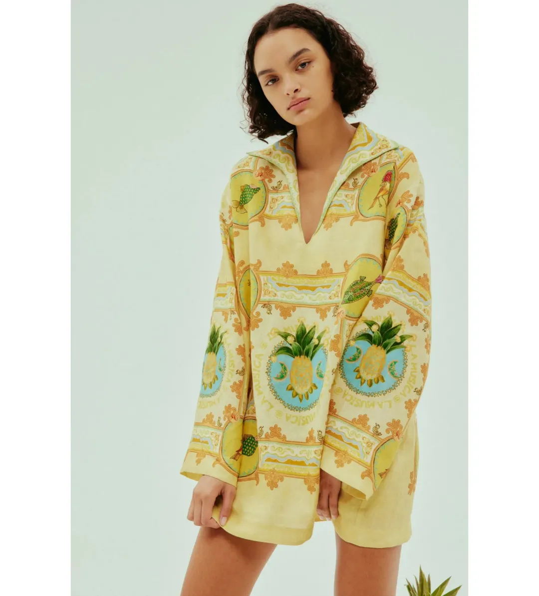Alémais La Musica Tunic Dress Yellow Print Size AU 14 for rent on The Volte - main image