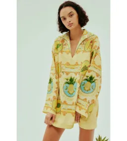 Alémais La Musica Tunic Dress Yellow Print Size AU 14 for rent on The Volte - image 3