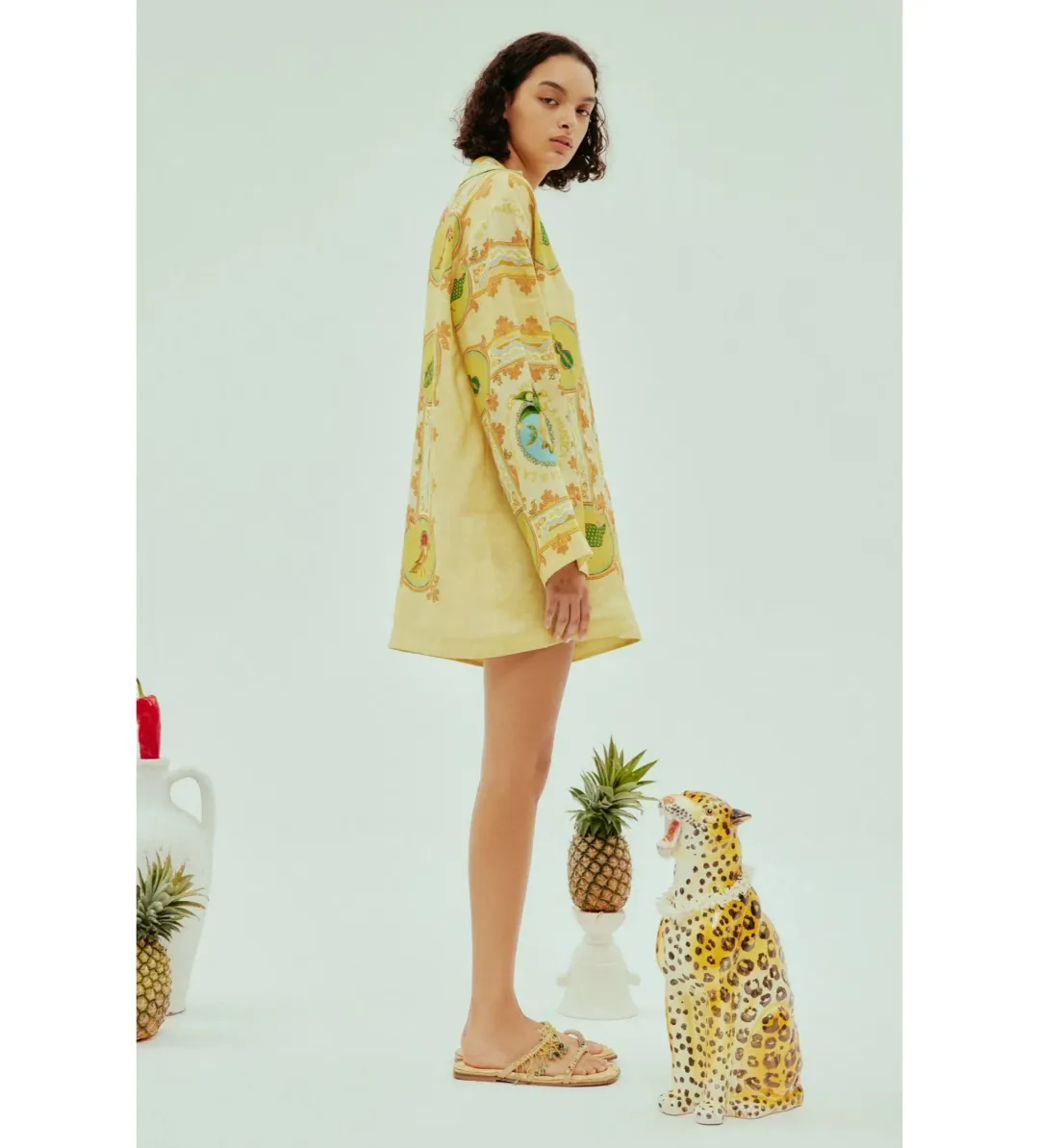 Alémais La Musica Tunic Dress Yellow Print Size AU 16 for rent on The Volte - main image
