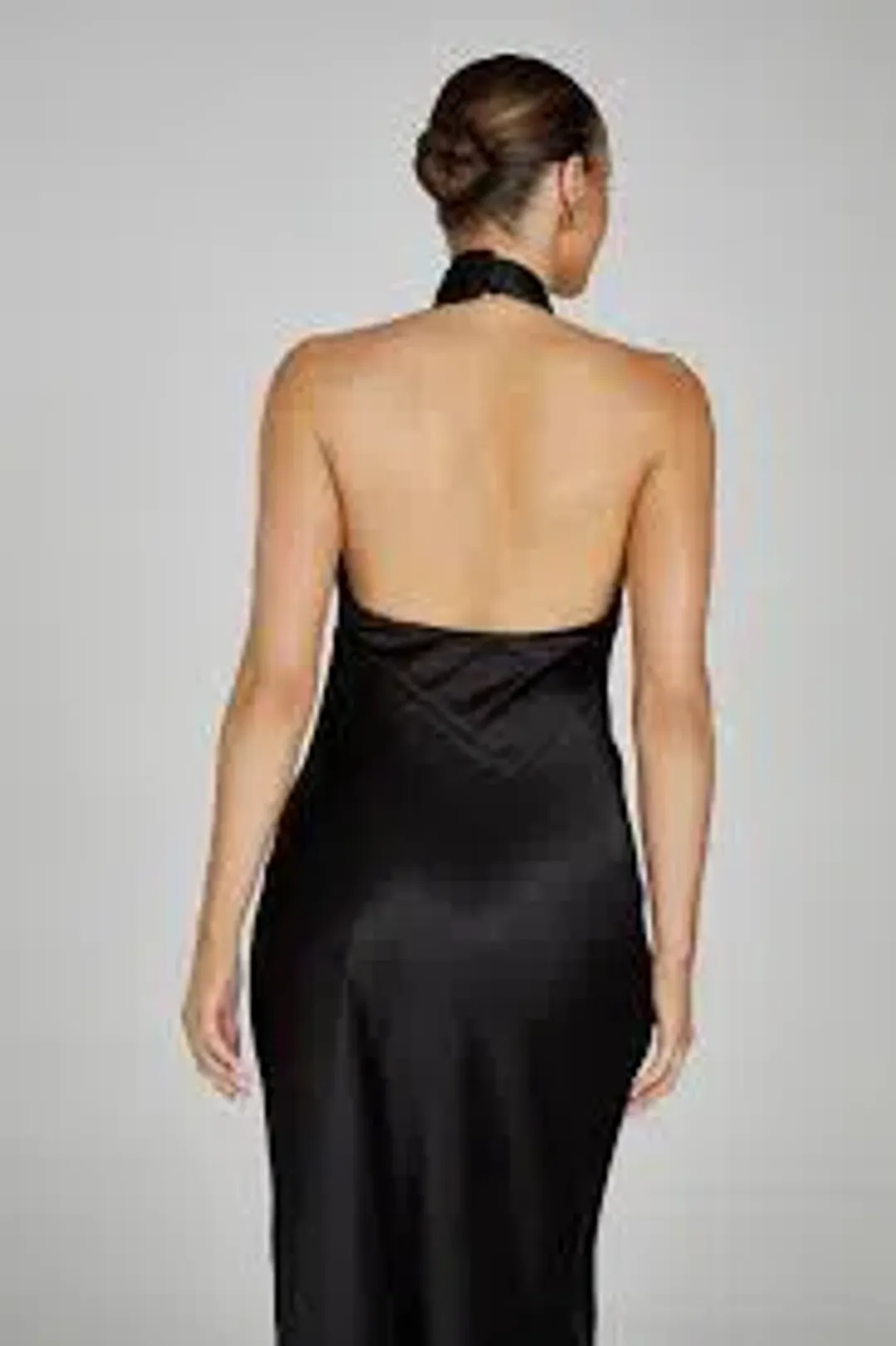 Meshki Laura Halter Satin Gown Black Size S/Au 8 for rent on The Volte - main image