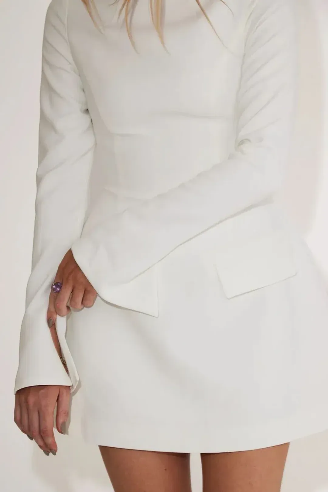 Odd Muse The Ultimate Muse Split Sleeve Mini Dress White Size S / AU 8 for rent on The Volte - main image