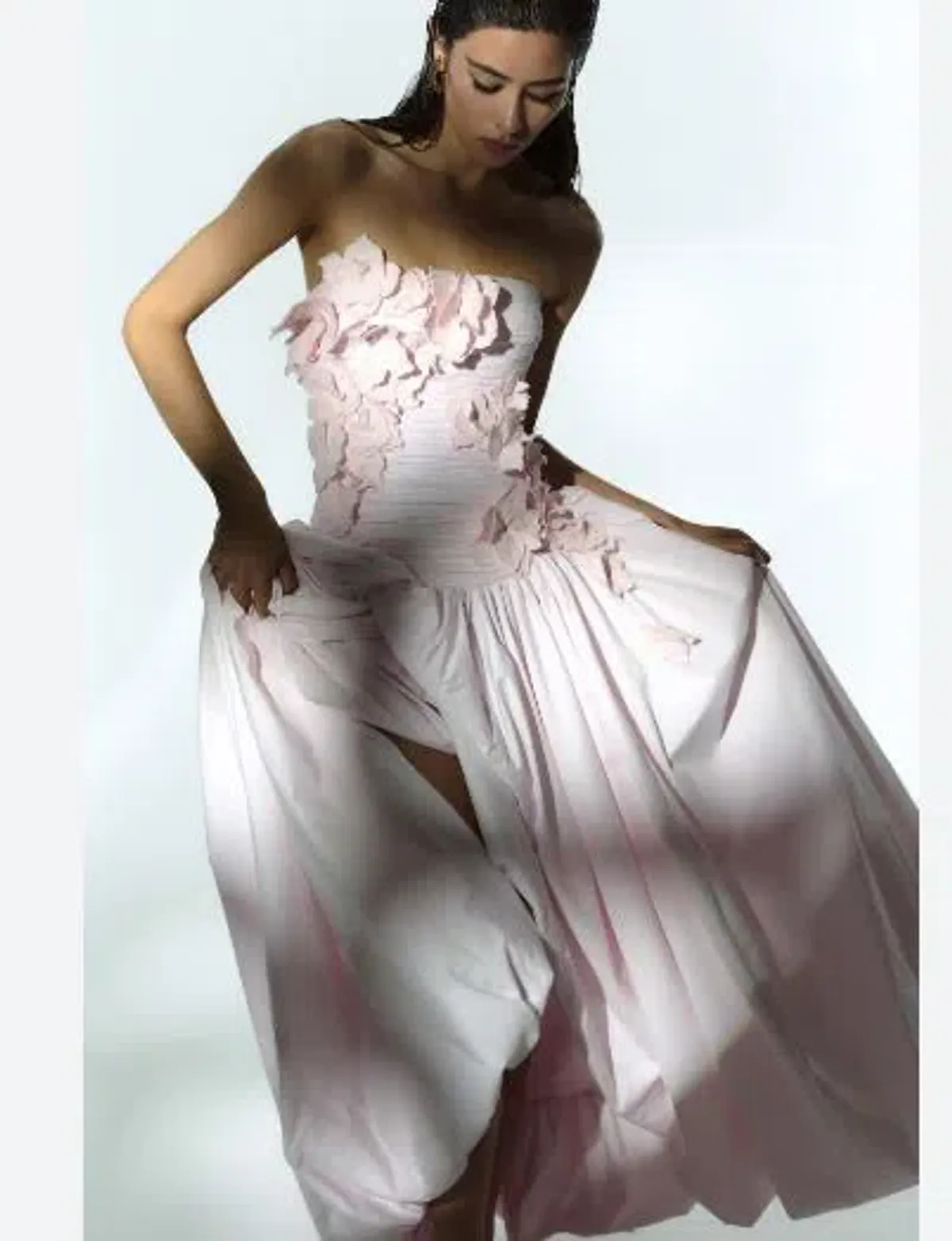 Aje Splendour Flower Gown in Pastel Pink Size 6 - Image 1