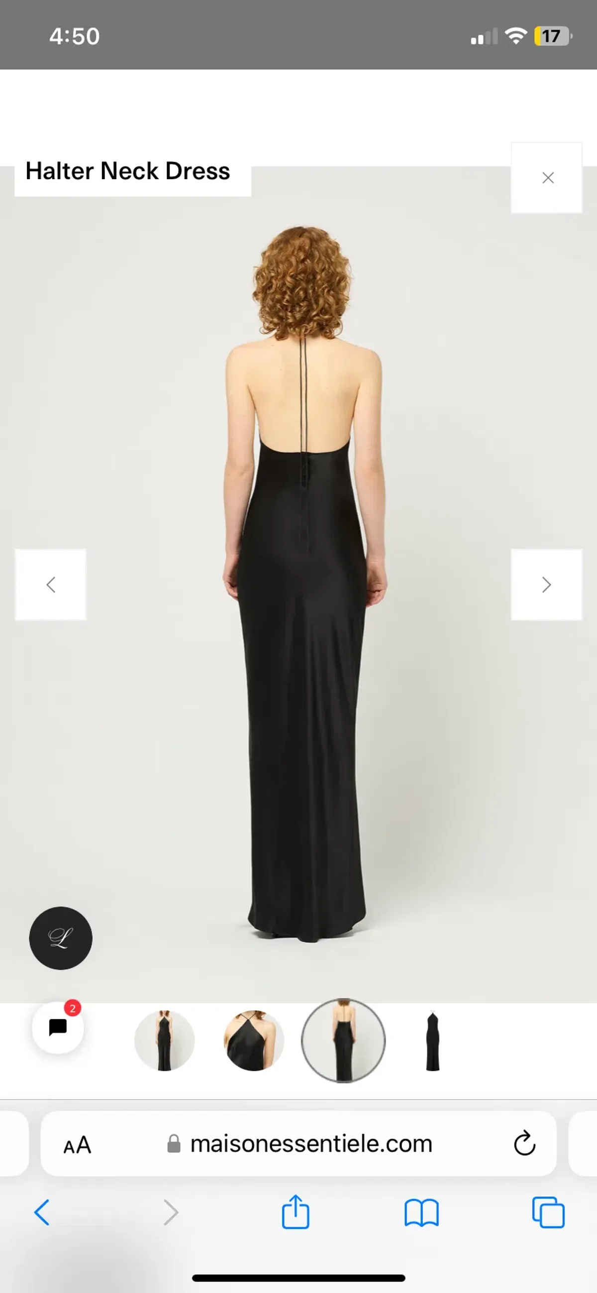 Maison essentiele halter neck dress Black S - Image 3