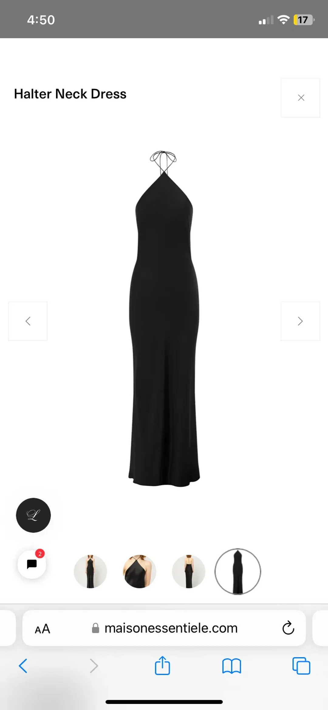 Maison essentiele halter neck dress Black S for rent on The Volte - main image