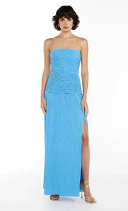 Manning Cartell Double Time Pleat Strapless Dress in Cerulean Blue Size 8 for rent on The Volte - image 1