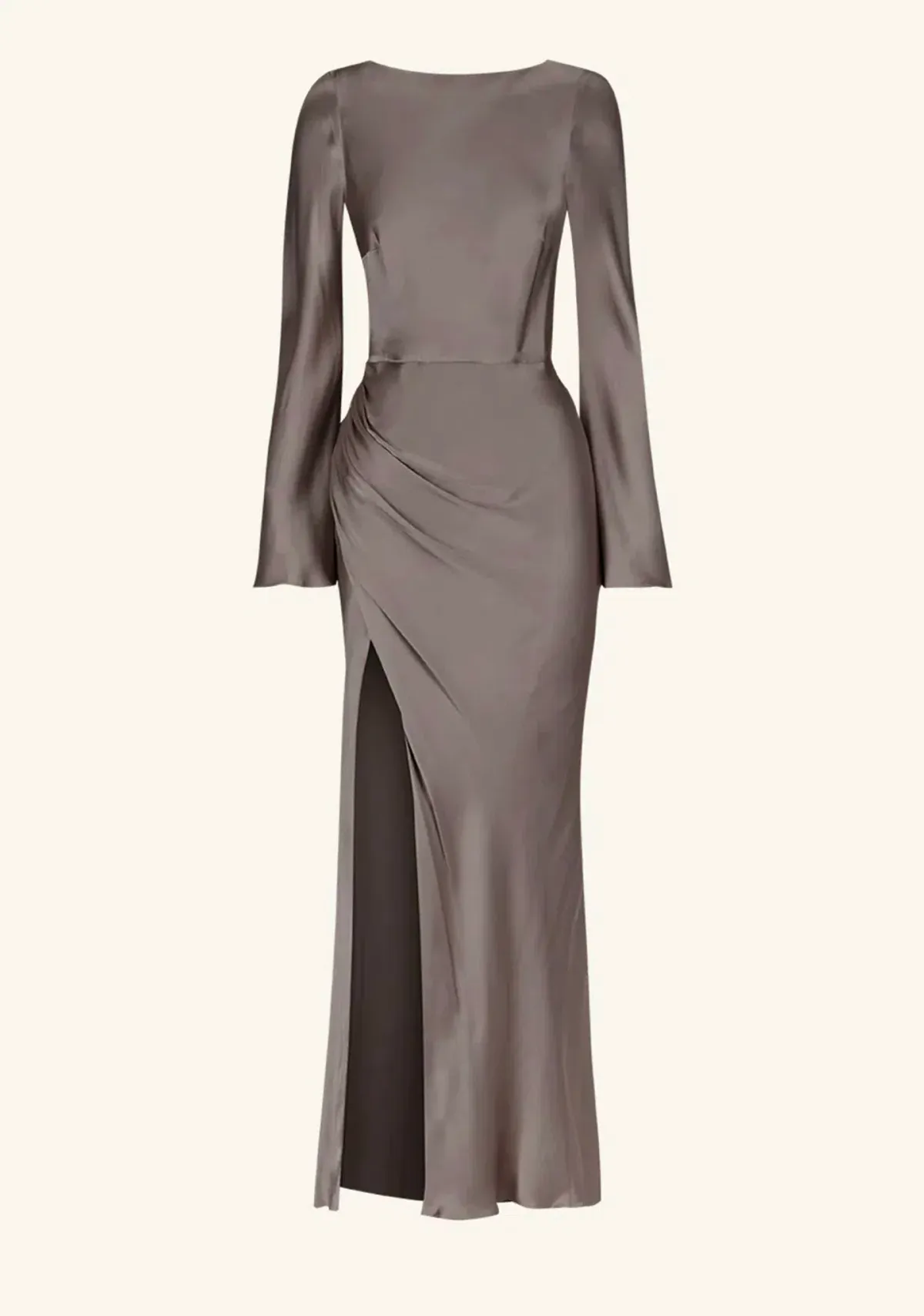 Shona Joy La Lune Flared Sleeve Side Split Midi Dress - Graphite Grey size 8 - Image 7